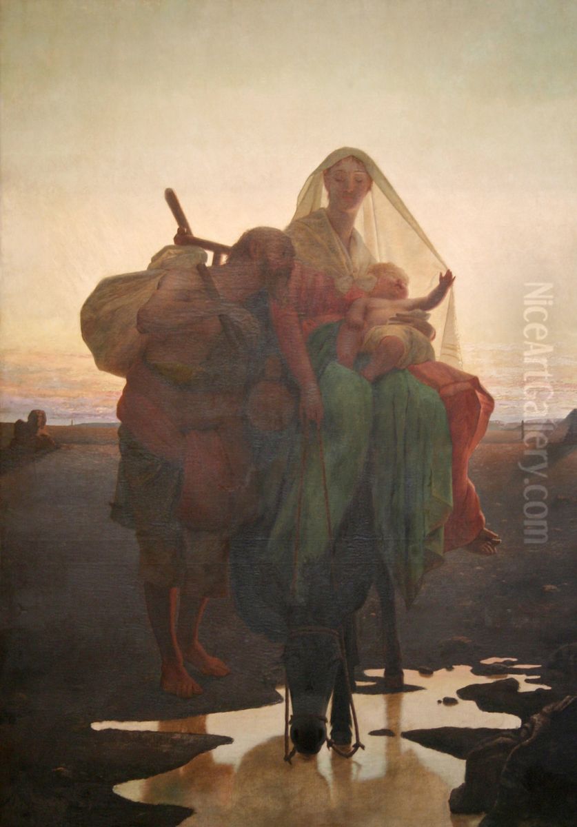 The Flight into Egypt Oil Painting by Jose Ferraz De Almeida Junior