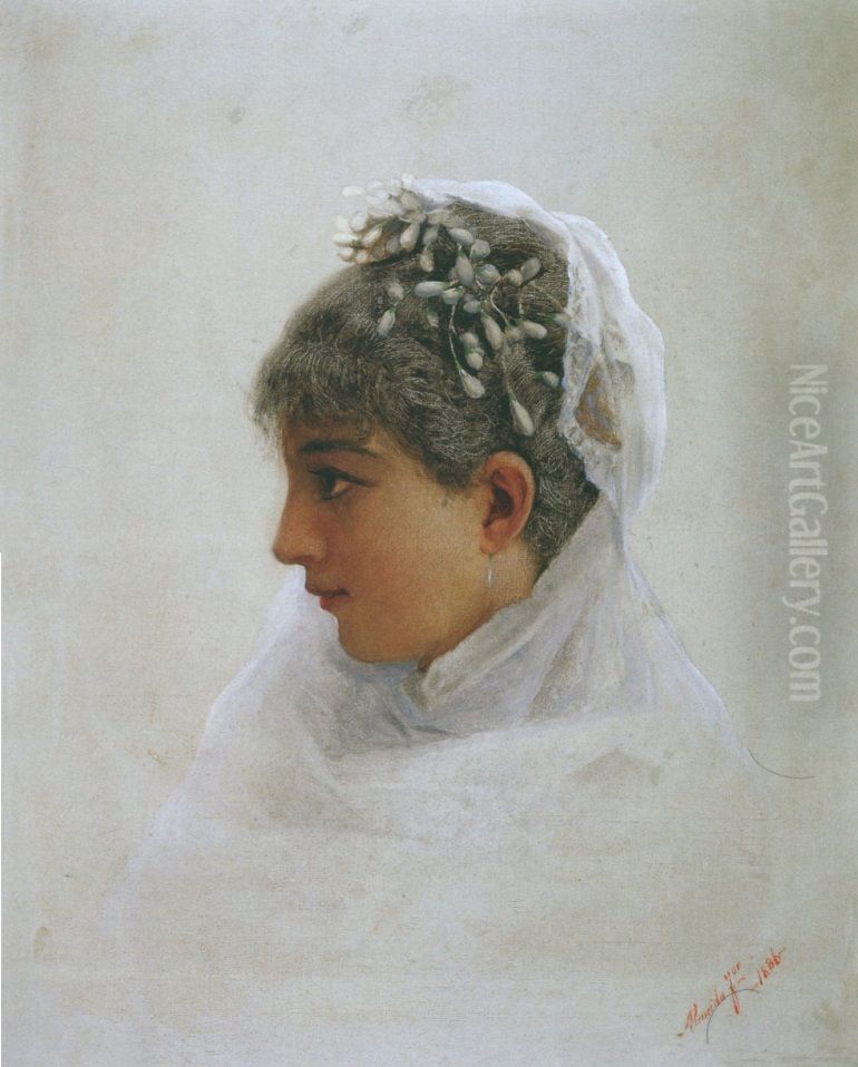 A noiva Oil Painting by Jose Ferraz De Almeida Junior