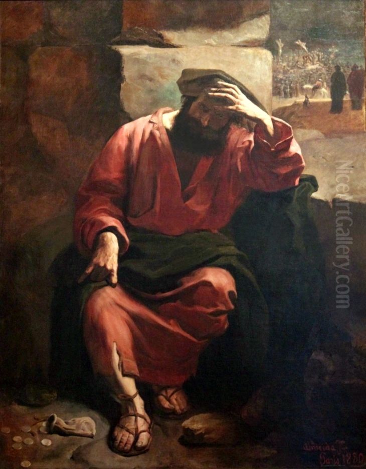 Judas' regret Oil Painting by Jose Ferraz De Almeida Junior