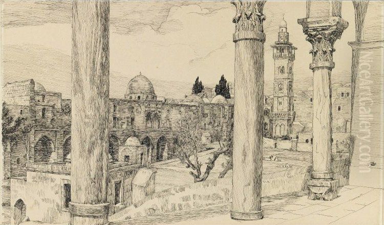 Esplanade of the Haram Oil Painting by James Jacques Joseph Tissot
