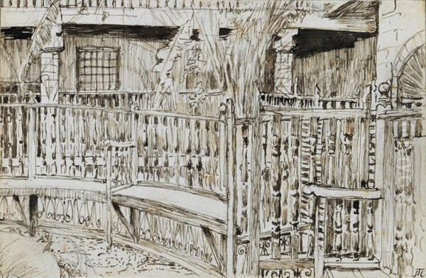 Garden of the Dancing Dervishes, Cairo Oil Painting by James Jacques Joseph Tissot