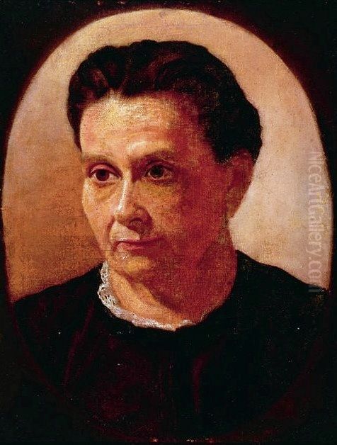 Ana Candida do Amaral Souza (The artist's mother) Oil Painting by Jose Ferraz De Almeida Junior