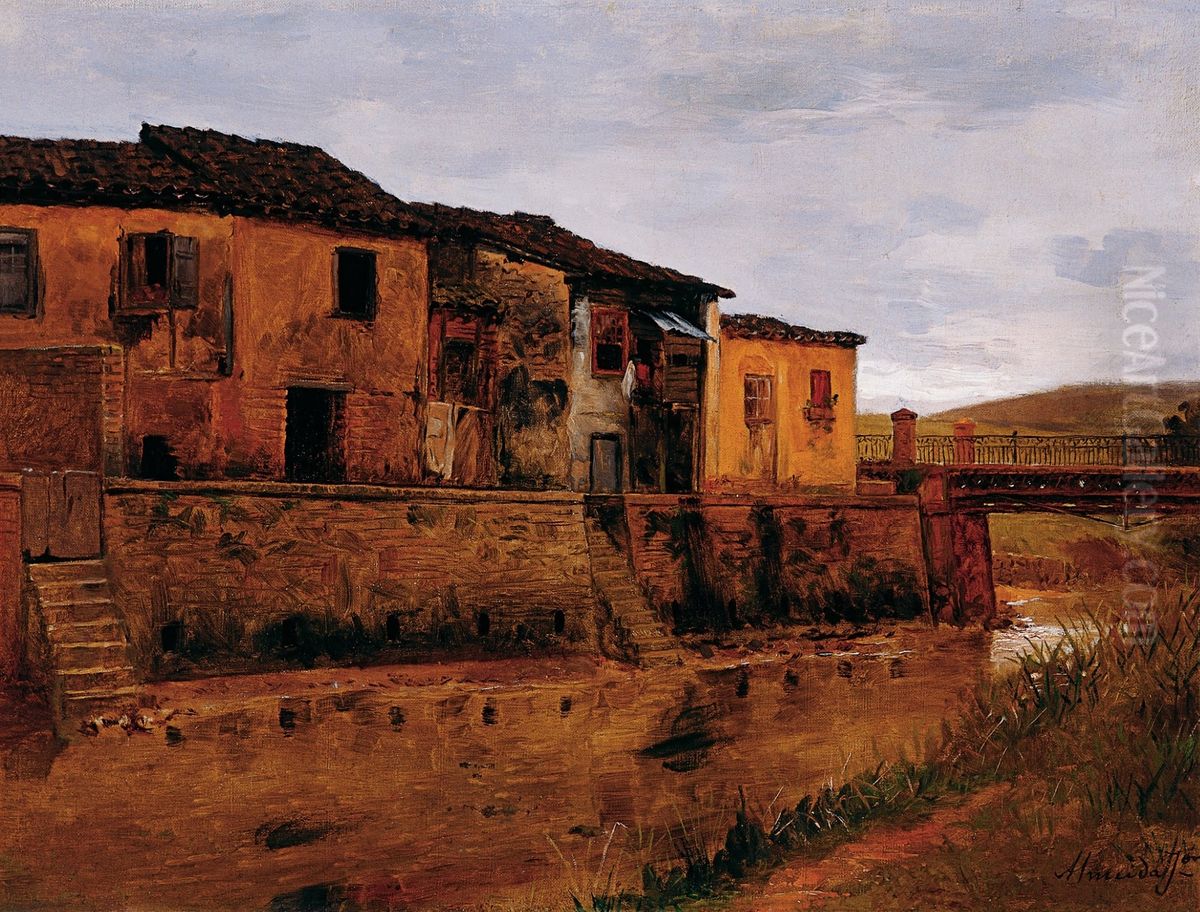 Tabatinguera Bridge Oil Painting by Jose Ferraz De Almeida Junior