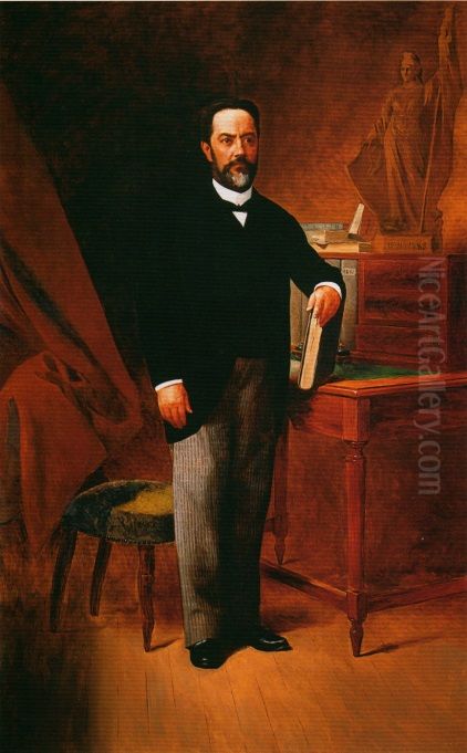Portrait of Manoel Lopes de Oliveira Oil Painting by Jose Ferraz De Almeida Junior