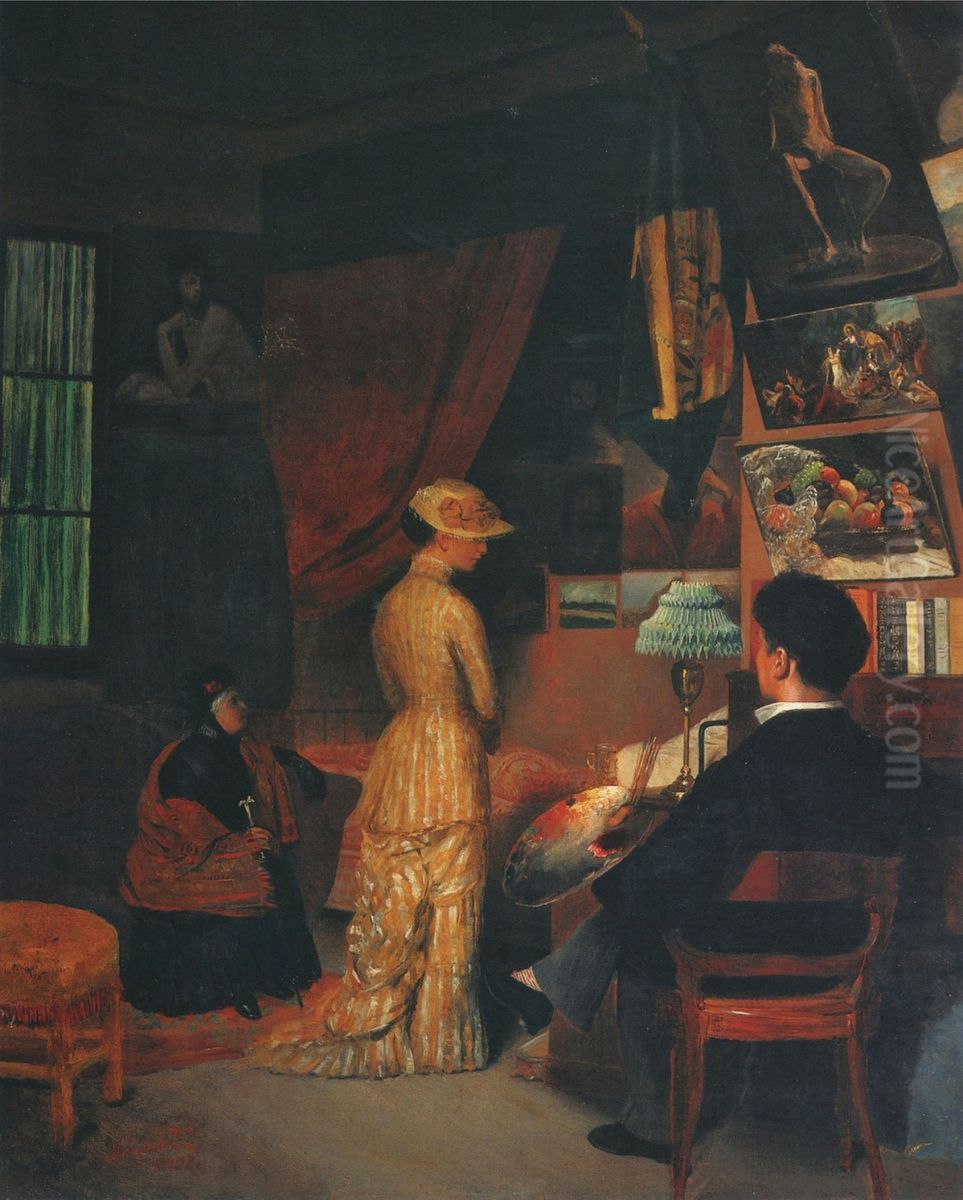 O modelo Oil Painting by Jose Ferraz De Almeida Junior