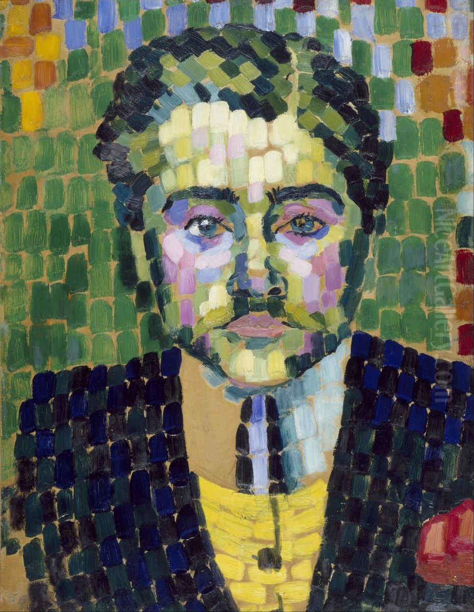 Portrait of Jean Metzinger Oil Painting by Robert Delaunay