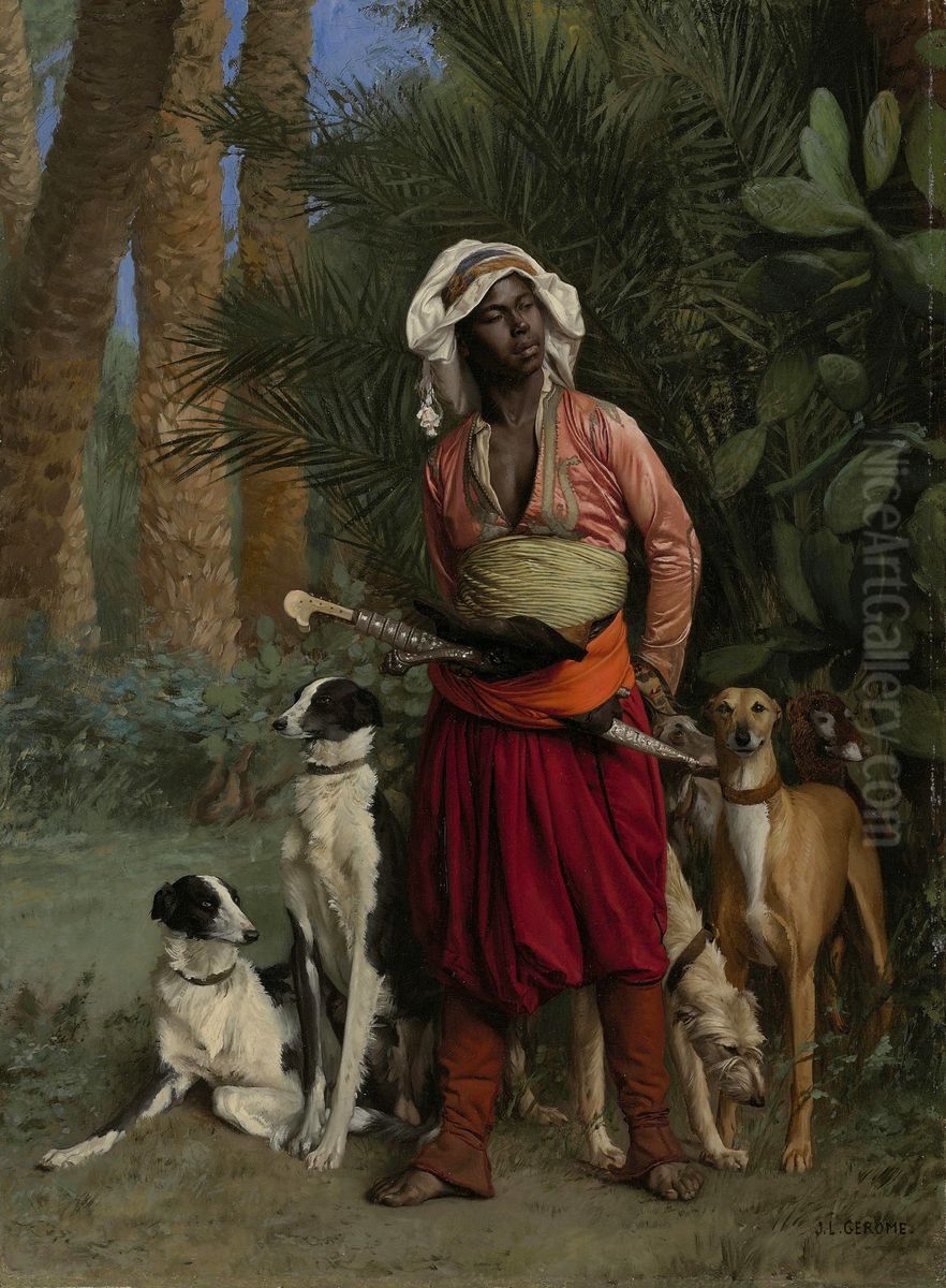 Meister der Hunde Oil Painting by Jean-Leon Gerome