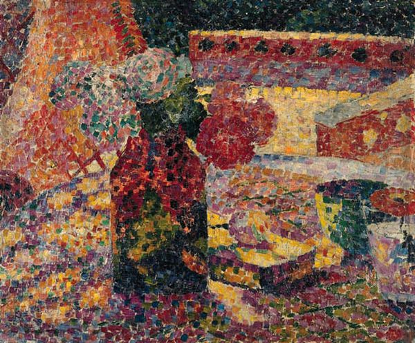 Still Life with a Flower Vase Oil Painting by Robert Delaunay