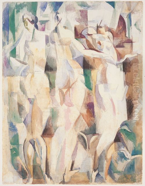 The Three Graces Oil Painting by Robert Delaunay