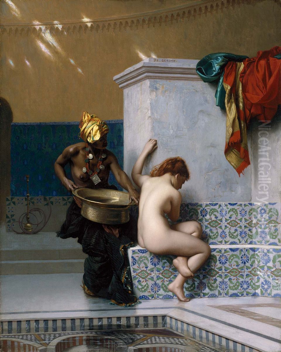 Moorish Bath Oil Painting by Jean-Leon Gerome