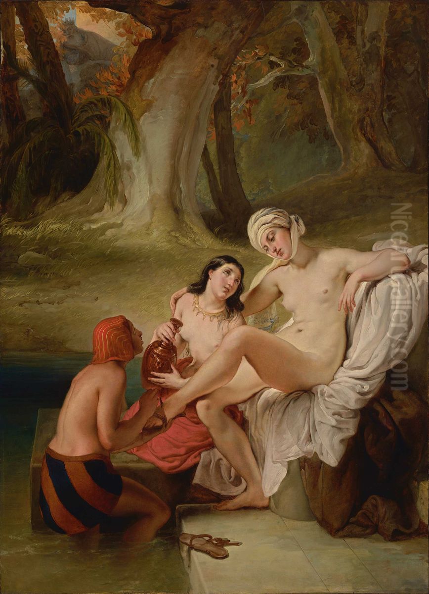 Bathsheba Bathing Oil Painting by Francesco Hayez