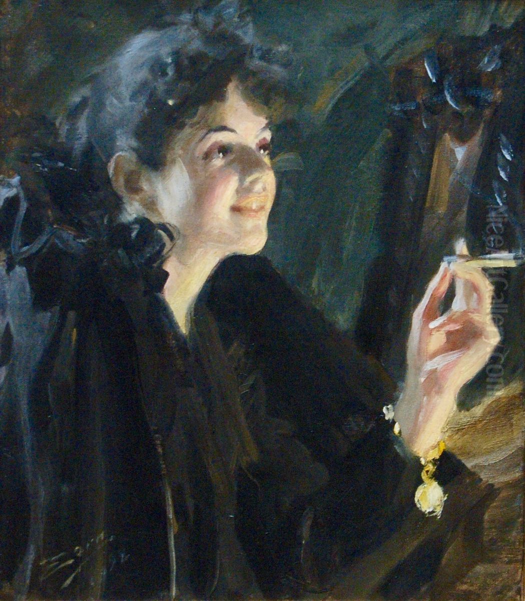 La fille a la cigarette Oil Painting by Anders Zorn