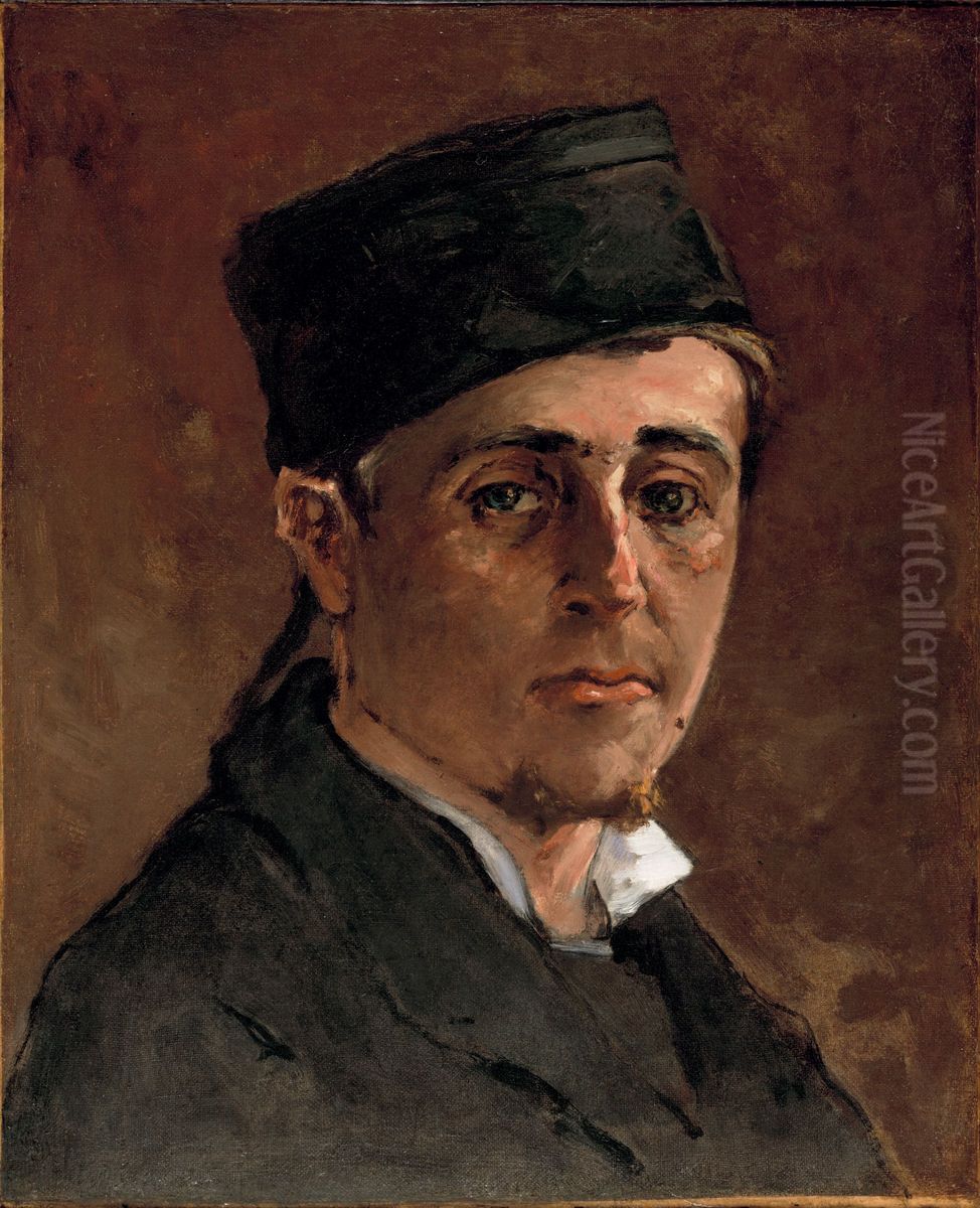 Man in a Toque; Self-Portrait Oil Painting by Paul Gauguin