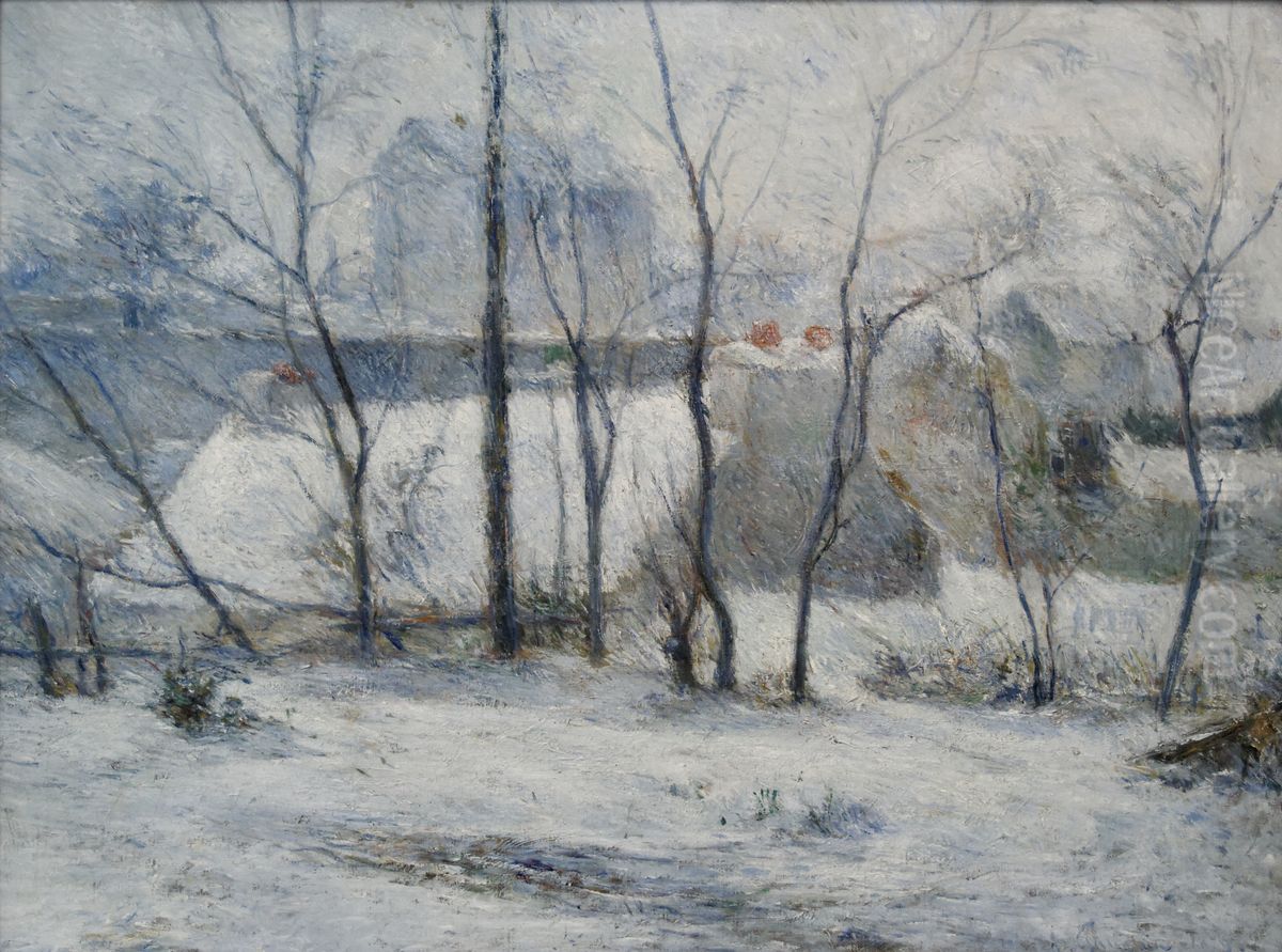 Garden under Snow Oil Painting by Paul Gauguin