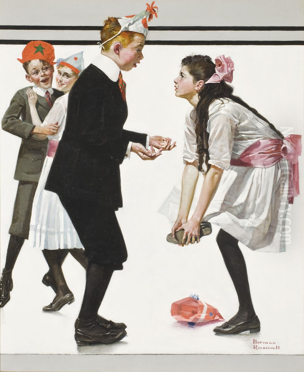 Children Dancing at a Party Oil Painting by Norman Rockwell