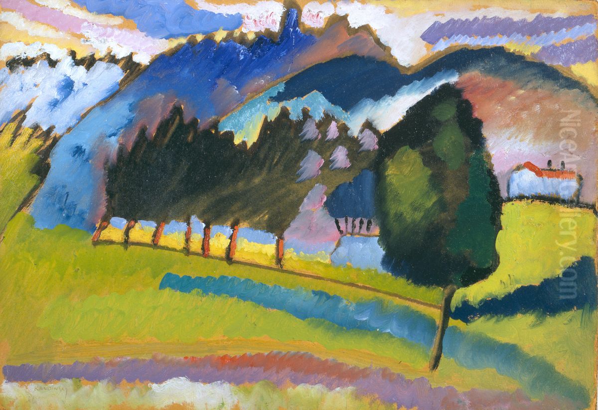Landscape with Rolling Hills Oil Painting by Wassily Kandinsky
