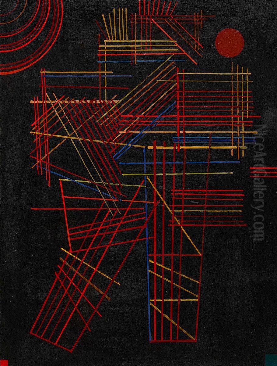 Colored Sticks Oil Painting by Wassily Kandinsky