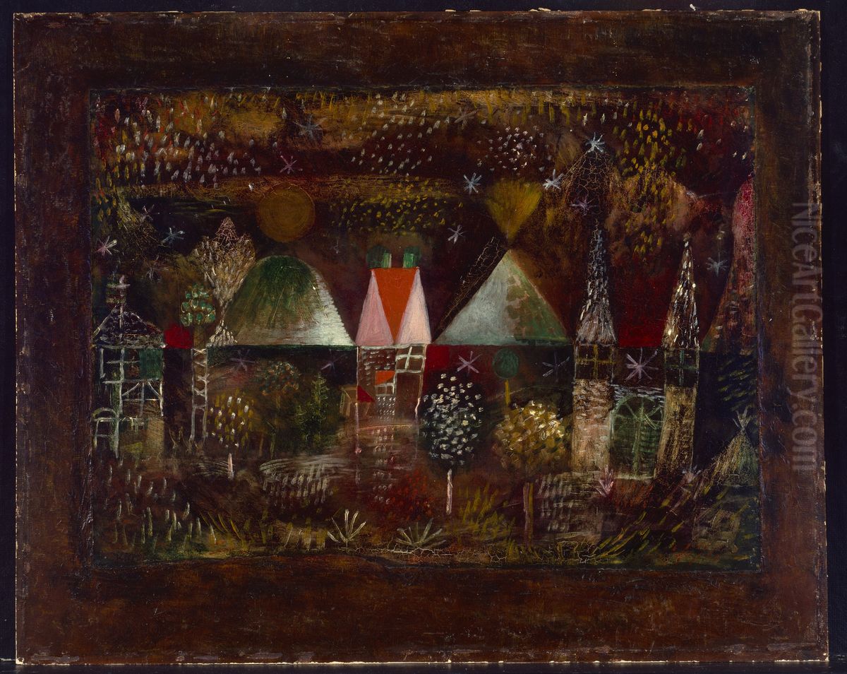 Nachtliches Fest. Oil Painting by Paul Klee