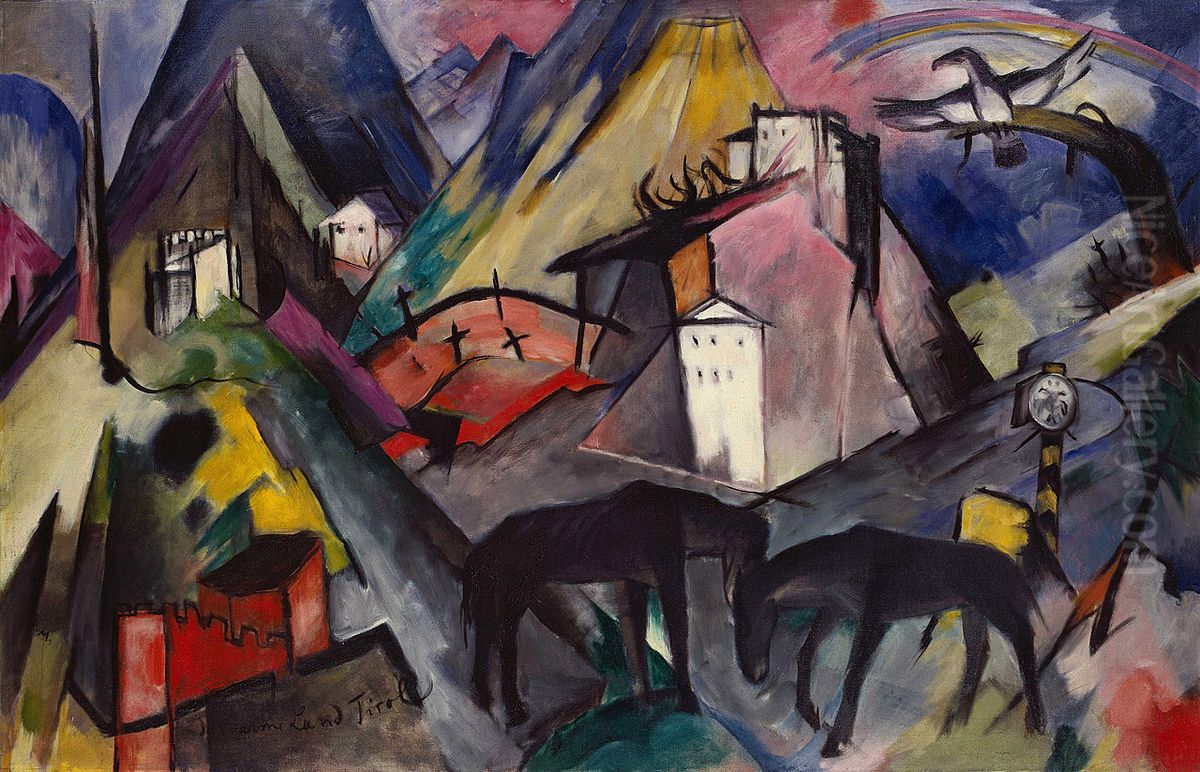 The Unfortunate Land of Tyrol Oil Painting by Franz Marc