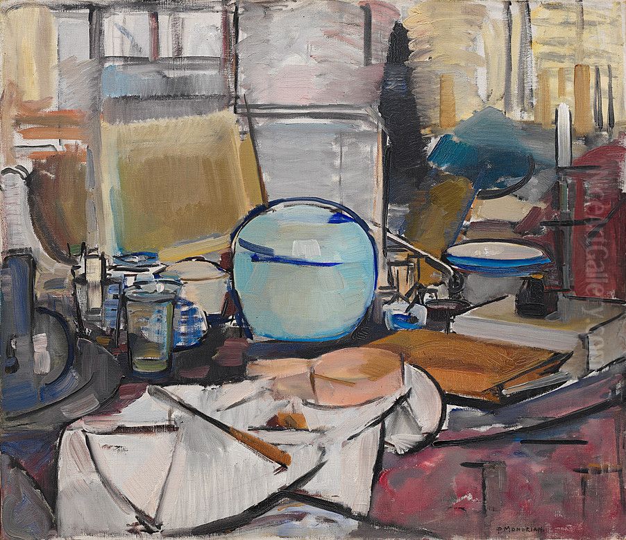 Still Life with Gingerpot I Oil Painting by Piet Mondrian