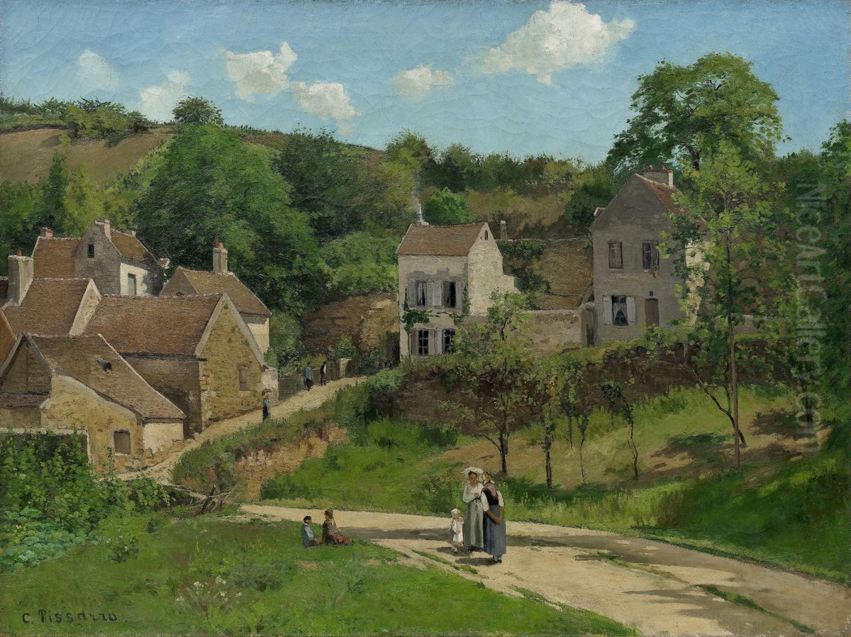 The Hermitage at Pontoise (Les coteaux de l'Hermitage, Pontoise) Oil Painting by Camille Pissarro