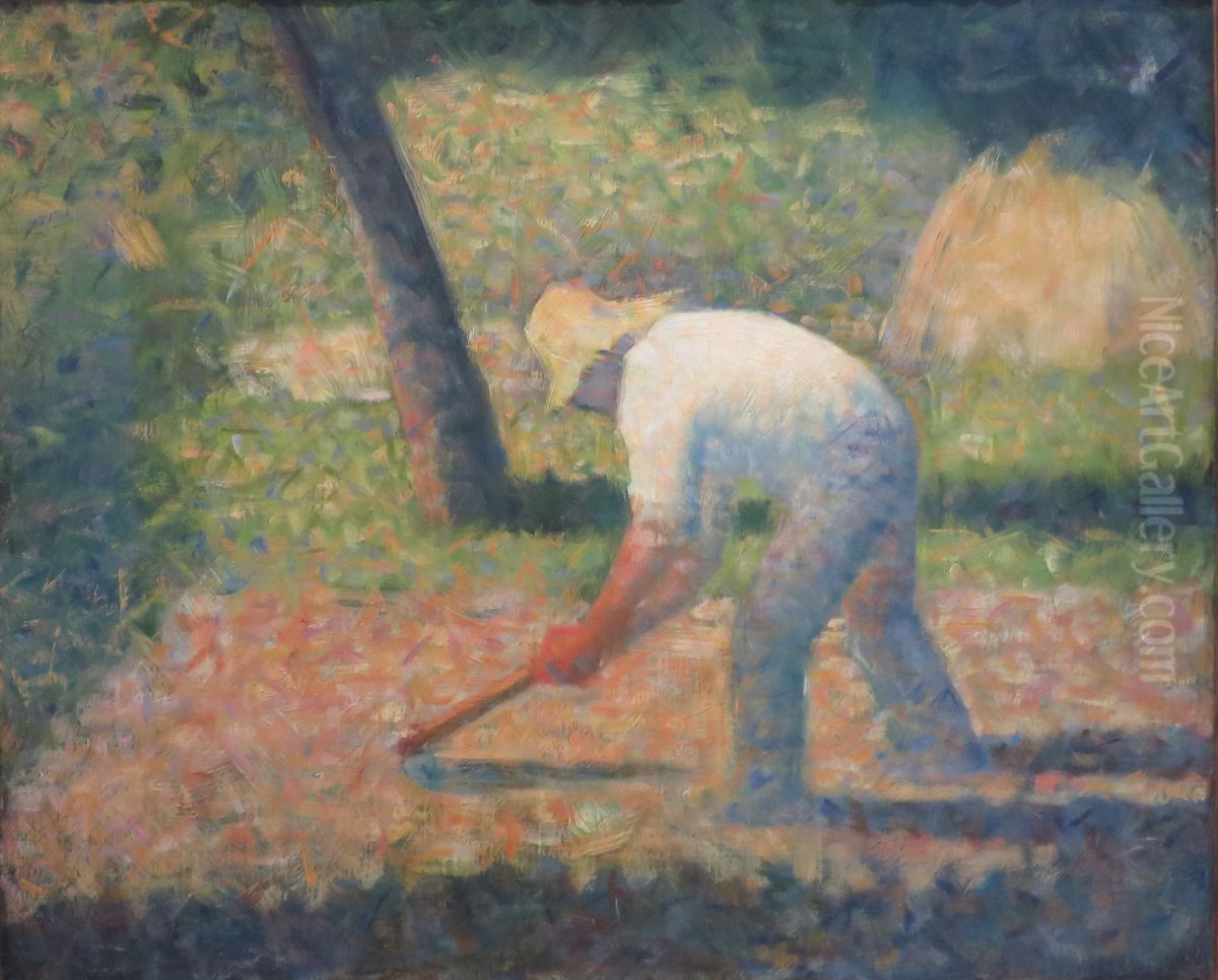 Bauer mit Hacke Oil Painting by Georges Seurat