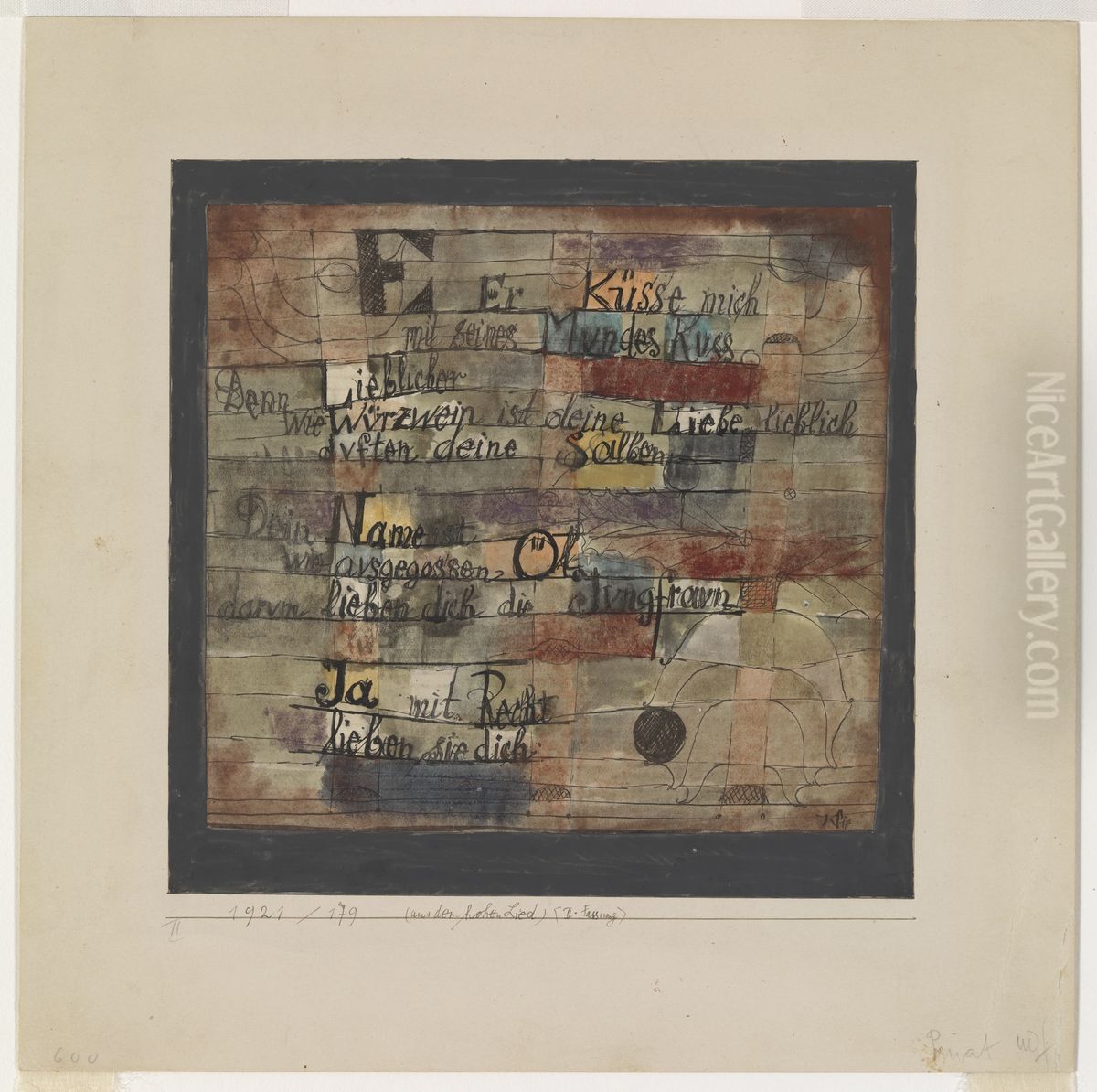 (From the Song of Songs) Version II. Oil Painting by Paul Klee