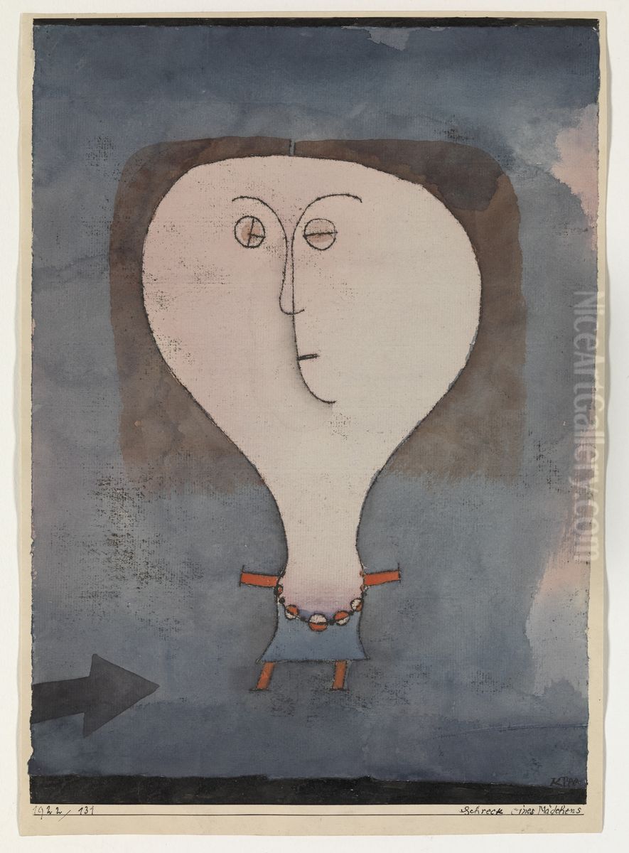 Schreck eines Madchens. Oil Painting by Paul Klee