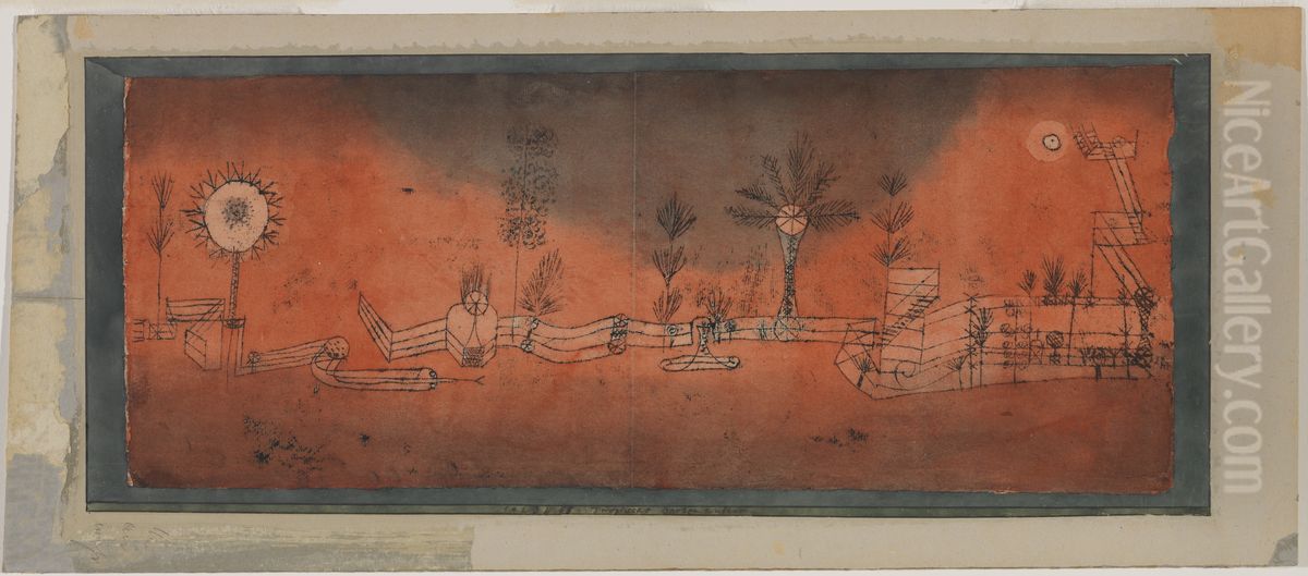 Tropical Gardening. Oil Painting by Paul Klee