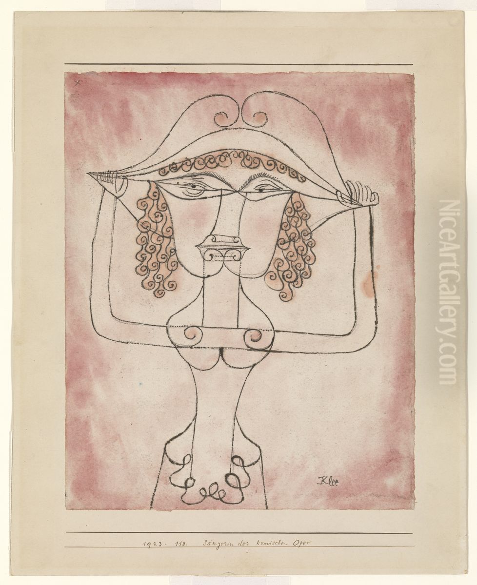 Sangerin der komischen Oper. Oil Painting by Paul Klee