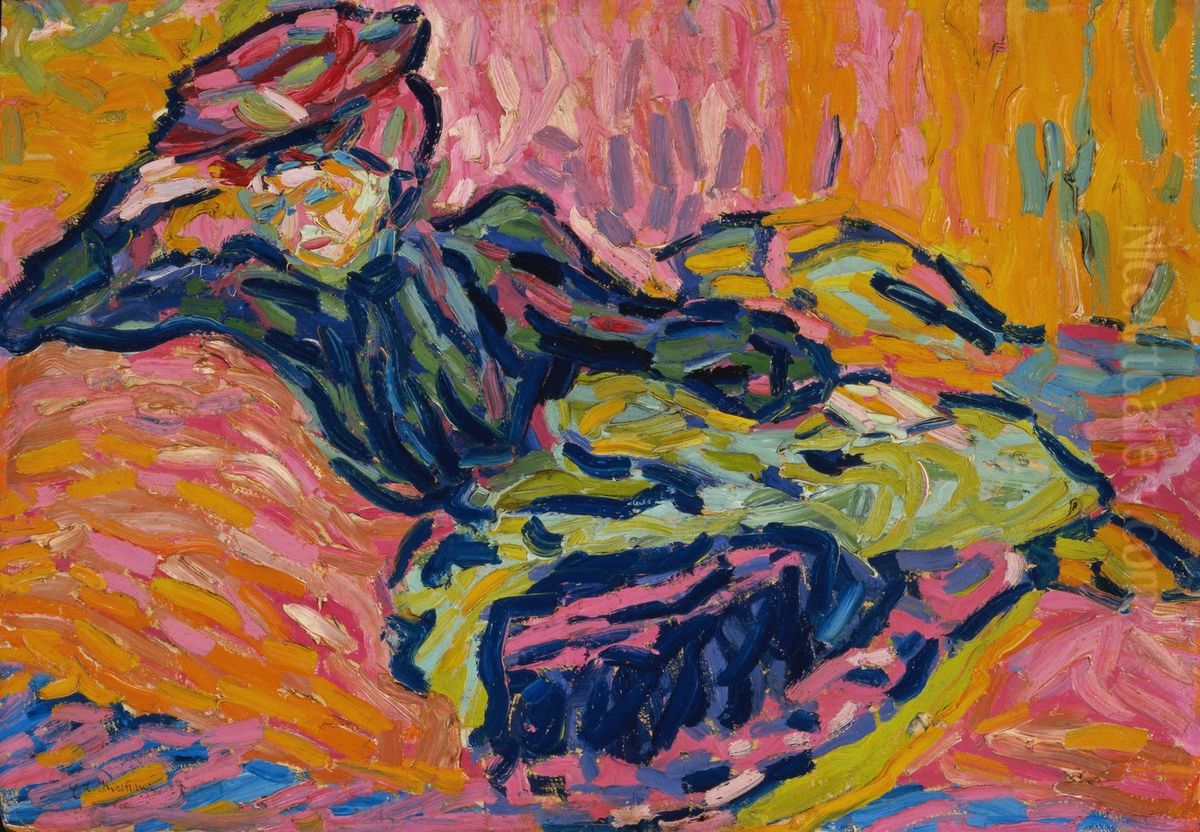 Girl on a Divan Oil Painting by Ernst Ludwig Kirchner