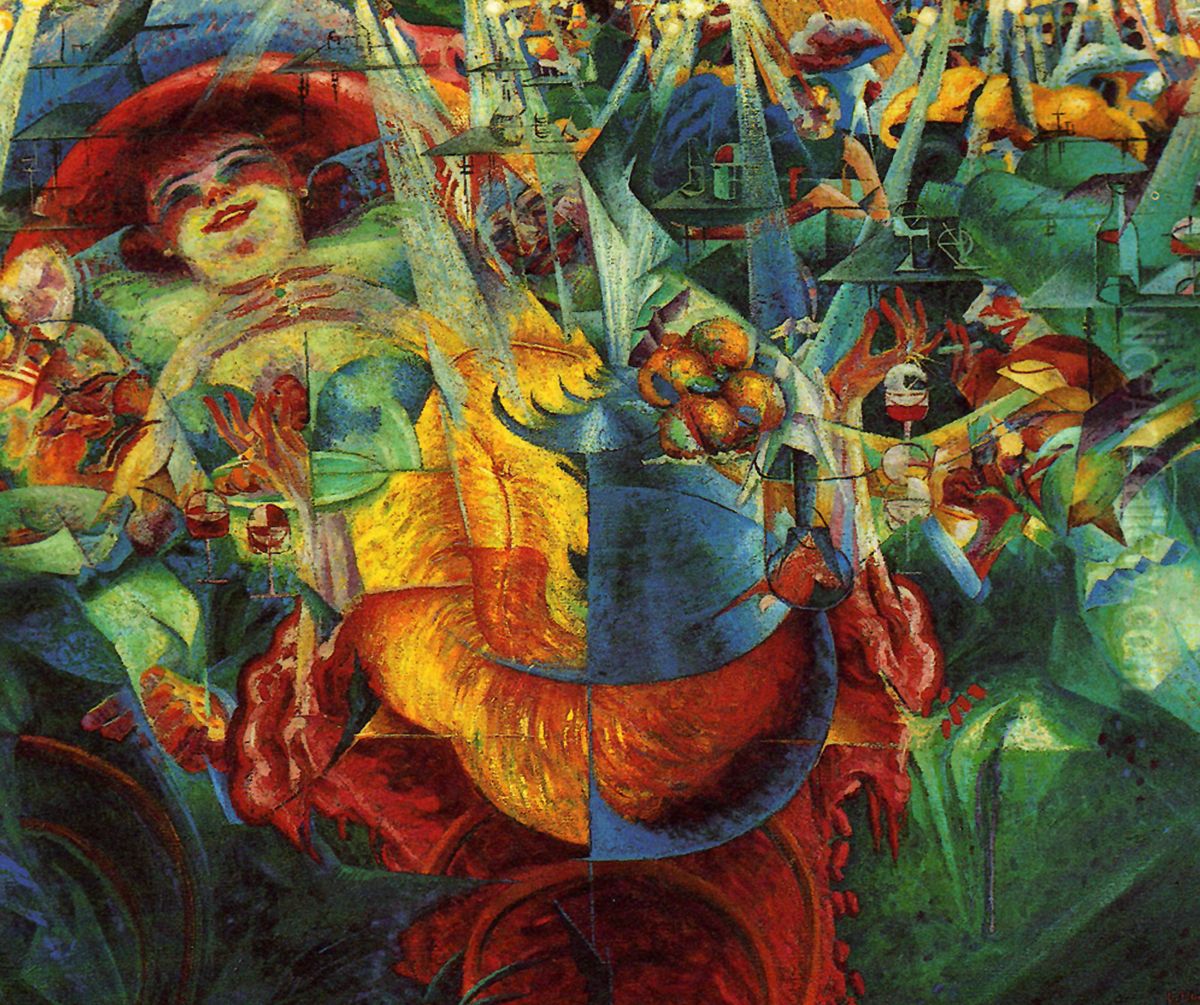 Laughter Oil Painting by Umberto Boccioni
