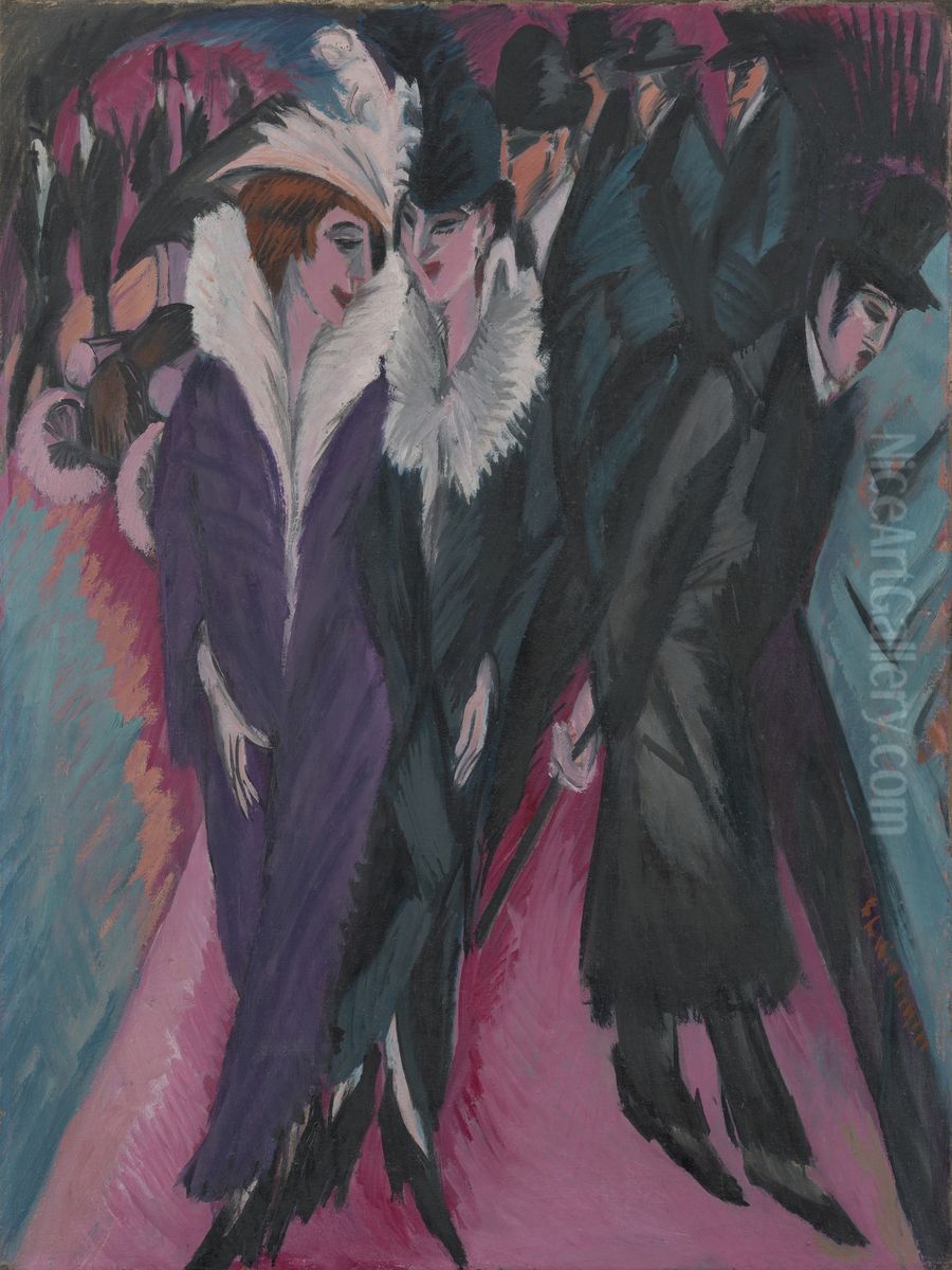Street, Berlin Oil Painting by Ernst Ludwig Kirchner