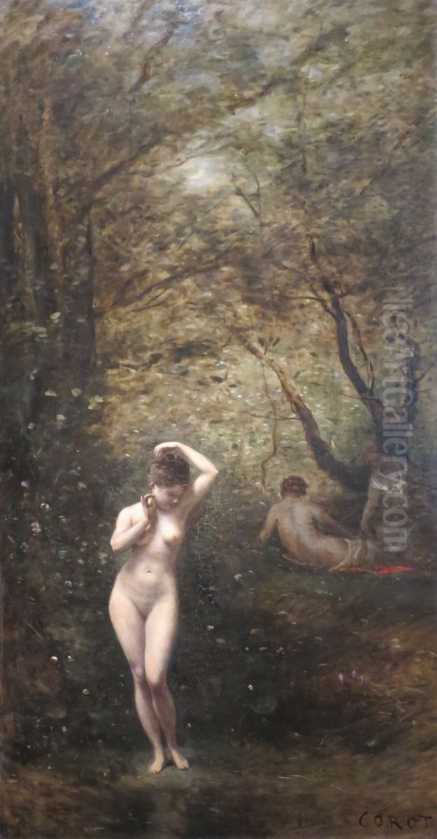 Diana Bathing Oil Painting by Jean-Baptiste Camille Corot