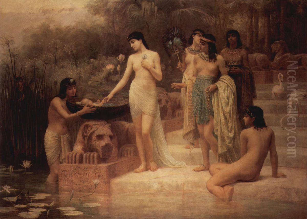 The Discovery of Moses Oil Painting by Edwin Longsden Long
