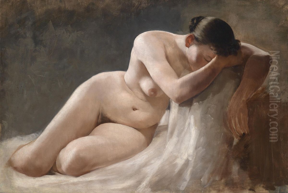 Weiblicher Akt Oil Painting by Boleslaw Barbacki