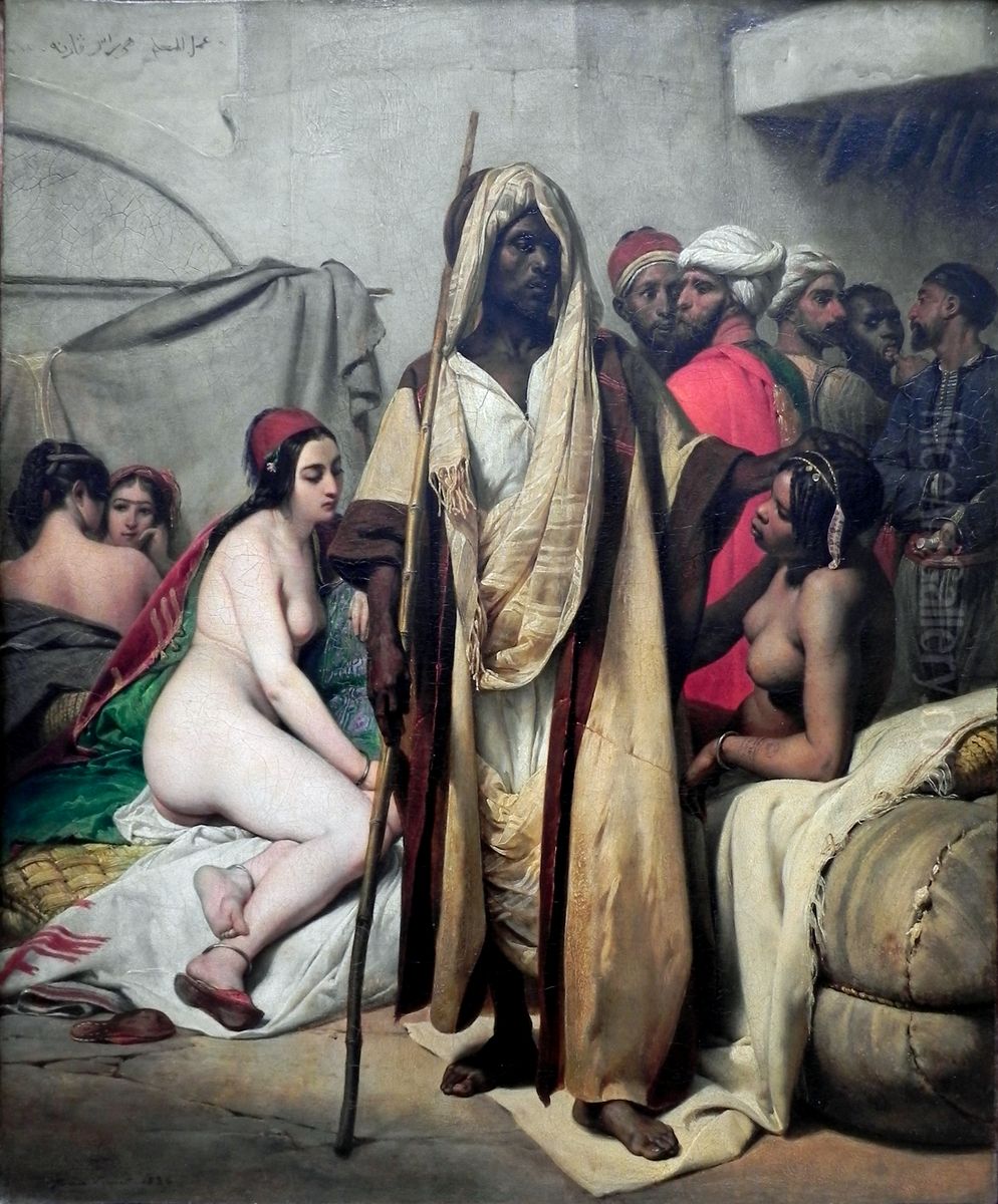 Slave market Oil Painting by Horace Vernet