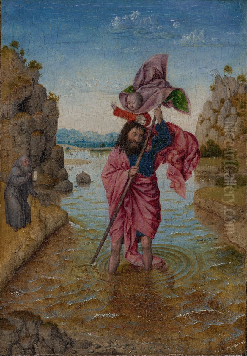 De H. Christoforus Oil Painting by Jan Van Eyck