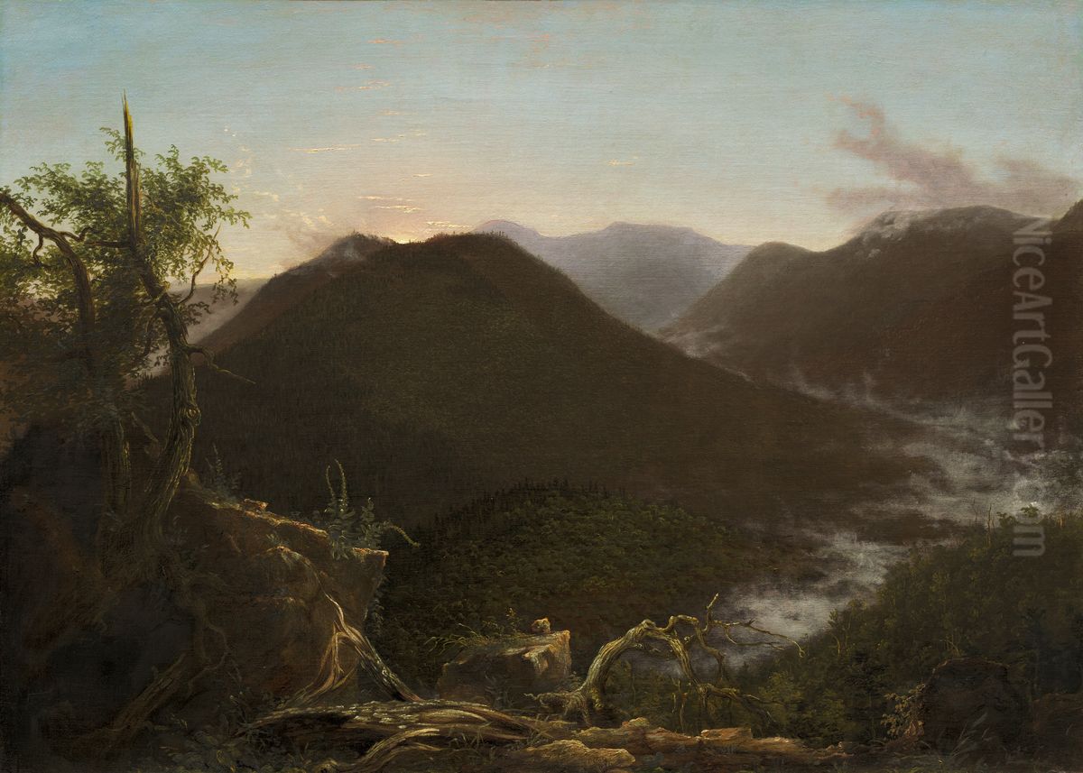 Sunrise in the Catskills Oil Painting by Thomas Cole