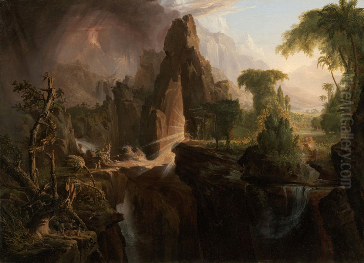 Expulsion from the Garden of Eden Oil Painting by Thomas Cole
