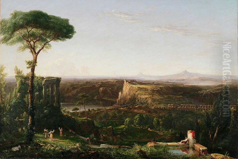 Italian Scene Composition Oil Painting by Thomas Cole