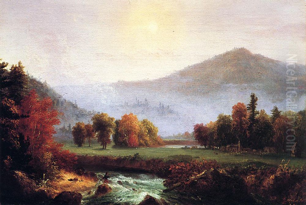Morning Mist Rising In Plymouth, New Hampshire Oil Painting by Thomas Cole