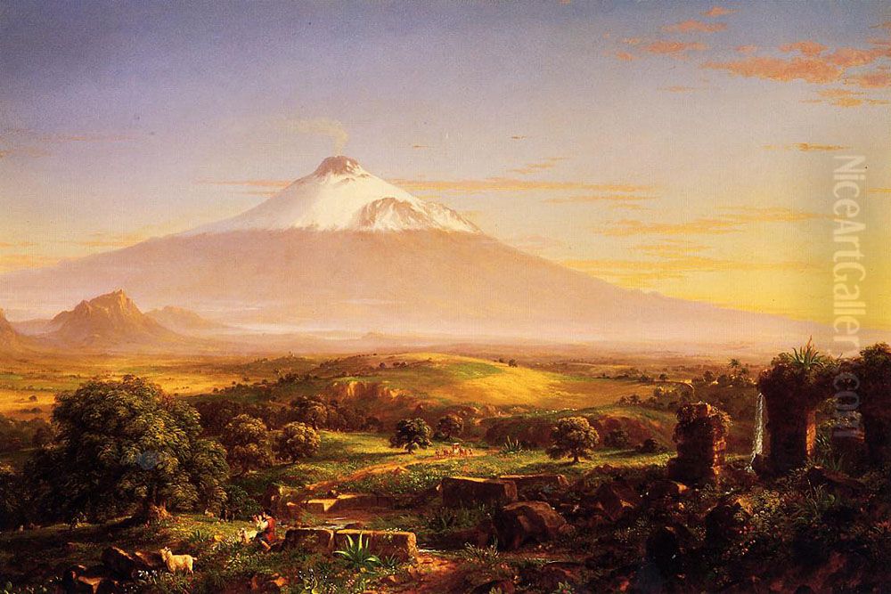 Mount Aetna from Taormina Oil Painting by Thomas Cole