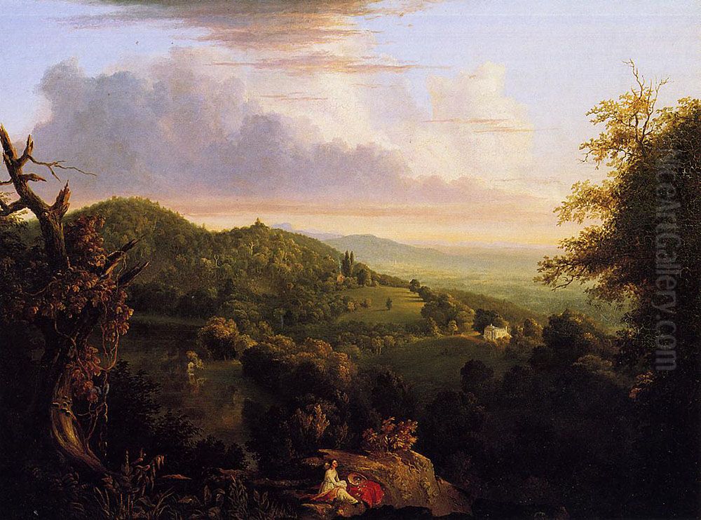 View of Monte Video Seat ofDaniel WadsworthEsq Oil Painting by Thomas Cole