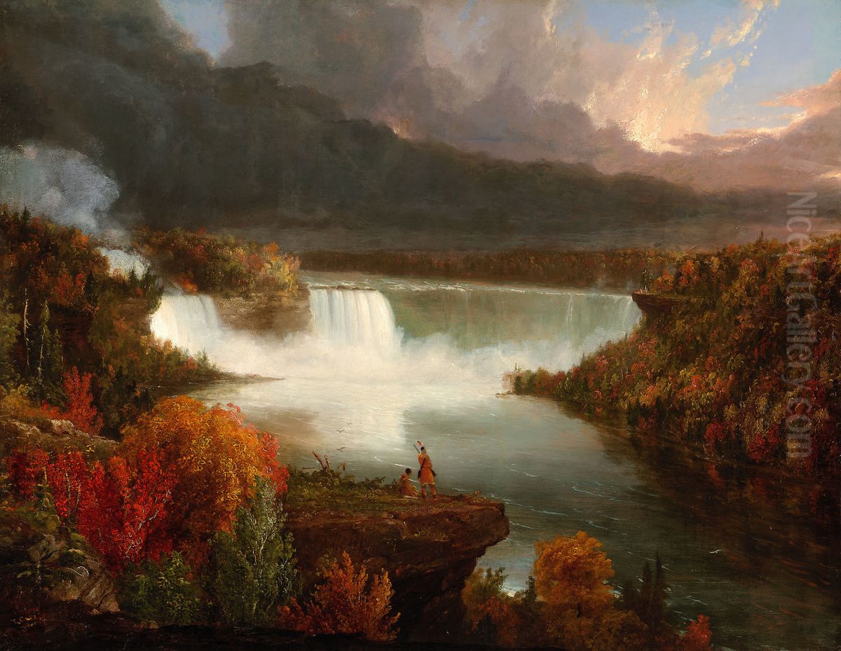 Distant View of Niagara Falls Oil Painting by Thomas Cole
