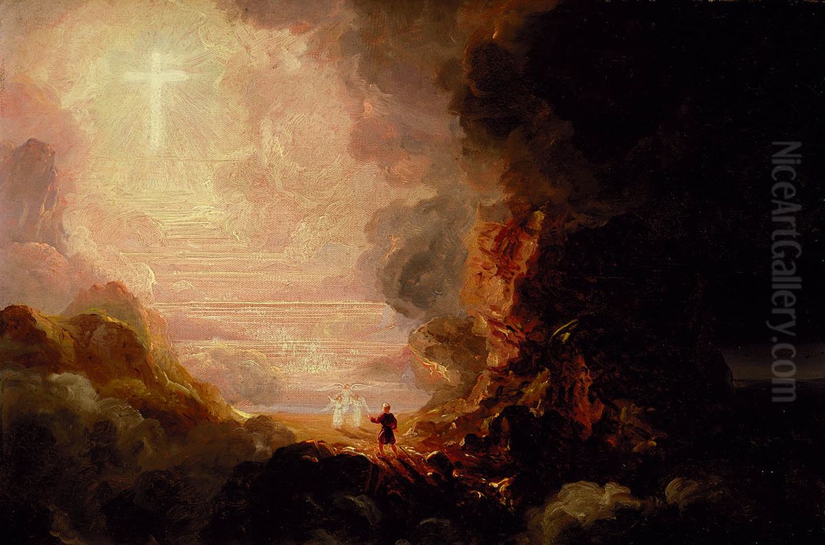 The Pilgrim of the Cross at the End of His Journey Oil Painting by Thomas Cole