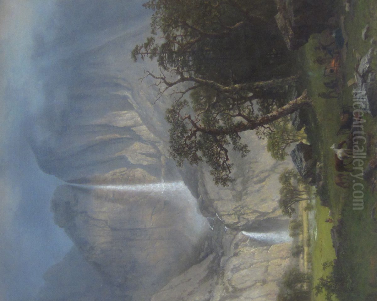 Cho-looke, the Yosemite Fall Oil Painting by Albert Bierstadt