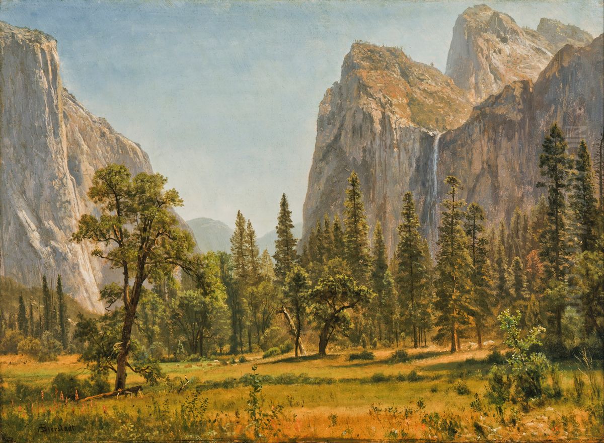 Bridal Veil Falls, Yosemite Valley, California Oil Painting by Albert Bierstadt
