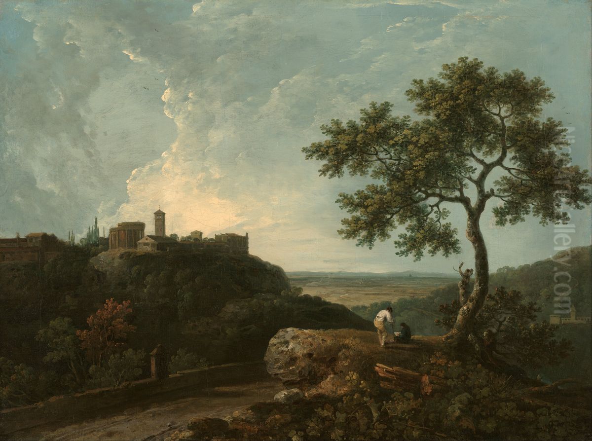 The Temple of the Sybil and the Campagna Oil Painting by Richard Wilson