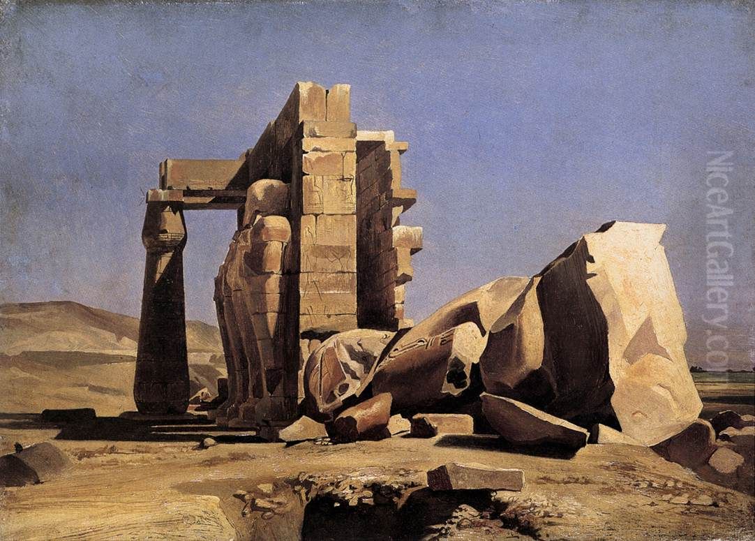 Egyptian Temple Oil Painting by Marc-Charles-Gabriel Gleyre